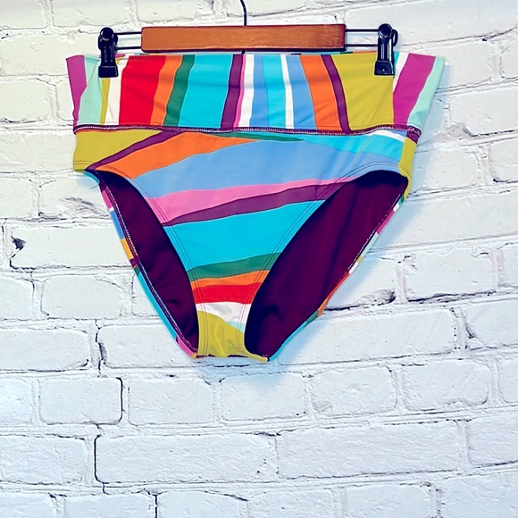 Bleu Rod Beattie Other - Bleu Rod Beattie Blue Orange Green Purple High Waisted Bikini Bottoms Size 8